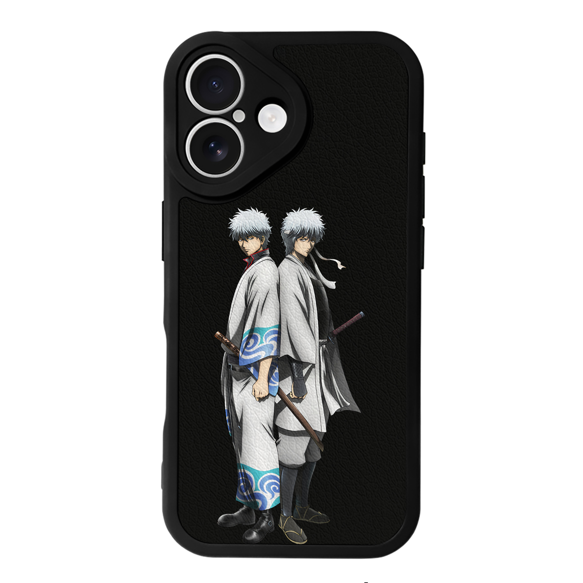（画像用） ぎんたま 坂田銀時（さかたぎんとき） 神楽 志村新八（しむら しんぱち） GINTAMA Sakata Gintoki Kagura Shimura Shinpachi 【iPhone 16シリーズ対応】シリコンスマホケース（レザー調） 材質：シリコン